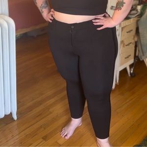 Torrid bombshell ponte pant with velvet stripe